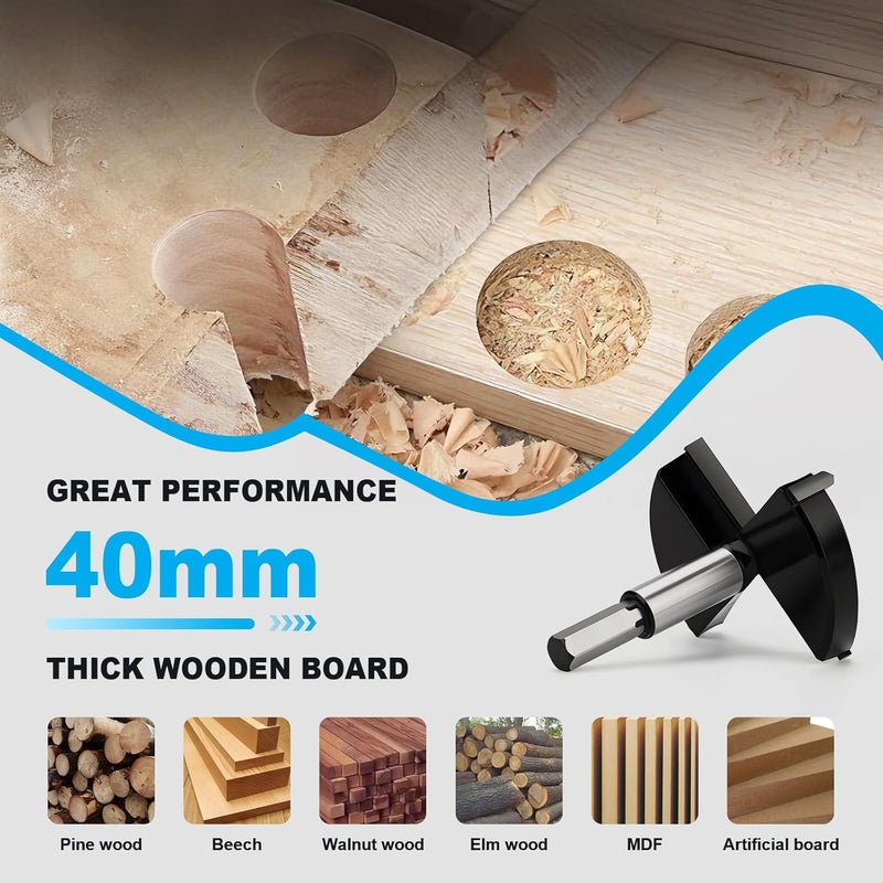 WOBLLMX 3 Inch Forstner Drill Bit Carbide Tipped,Woodworking Hinge Cutter for Precise Flat Bottom Holes in Hard Wood,Plywood,Plastic - Professional Grade - Image 5